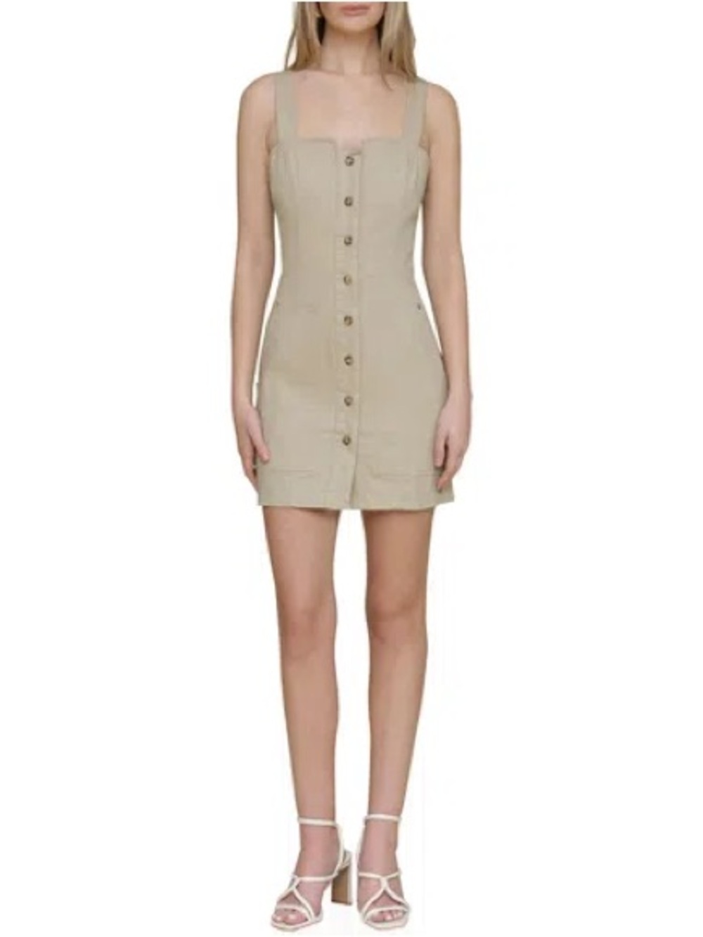 Avec Les Filles Neutral NWT Utility Minimalist Cotton Dress Size 8 Runs Smaller